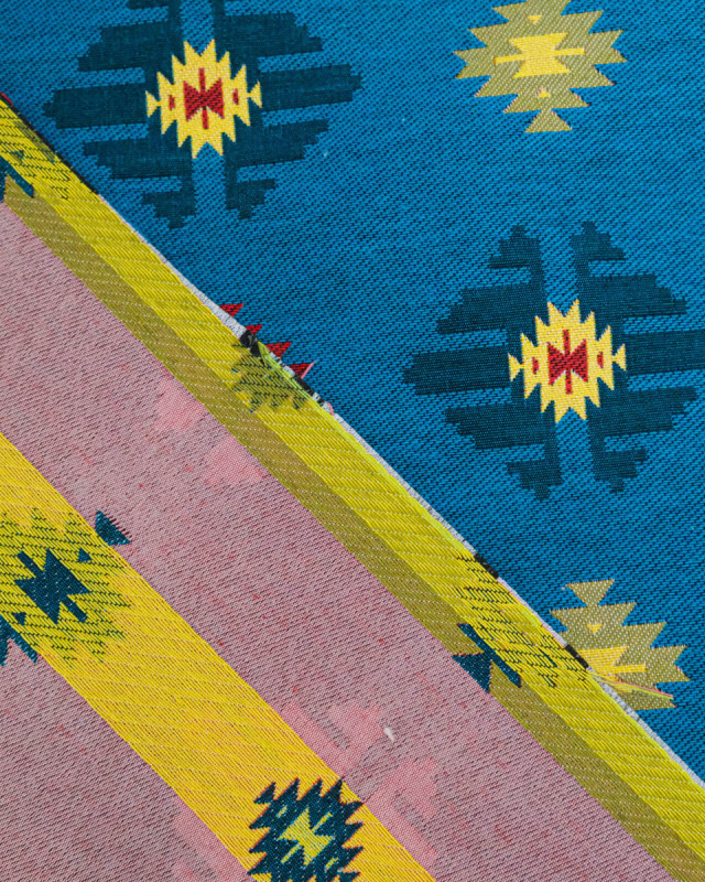 Tissu Jacquard Aztèque Bleu - Mercerine