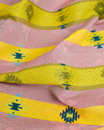 Tissu Jacquard Aztèque Bleu - Mercerine