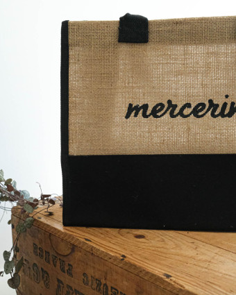 Petit Sac Cabas en Toile de Jute Intérieur Enduit - Mercerine