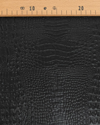 Tissu Simili Cuir Timsah Noir - Mercerine