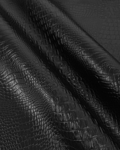 Simili Cuir Timsah Noir - Mercerine