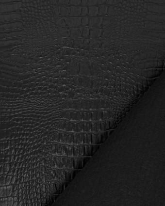 Tissu Simili Cuir Timsah Noir - Mercerine