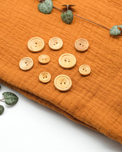 Bouton Convexe Bois Cerclé - Mercerine