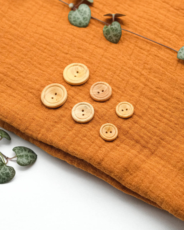 Bouton Convexe Bois Cerclé - Mercerine