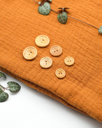 Bouton Convexe Bois Cerclé - Mercerine