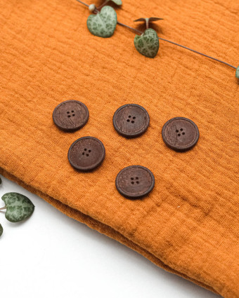 Bouton Bois Anneau Vernis Chocolat - Mercerine