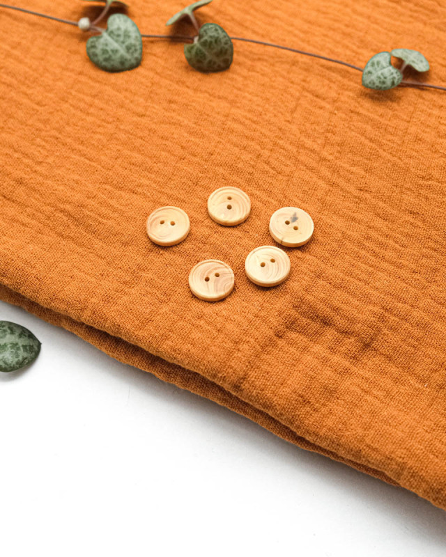 Bouton Convexe Bois Bordure Fine - Mercerine
