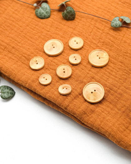Bouton Convexe Bois Bordure Fine - Mercerine