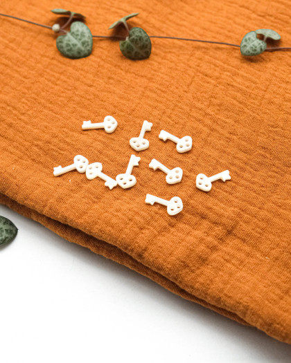 Sequin Nacre Motif Clef Blanche - Mercerine
