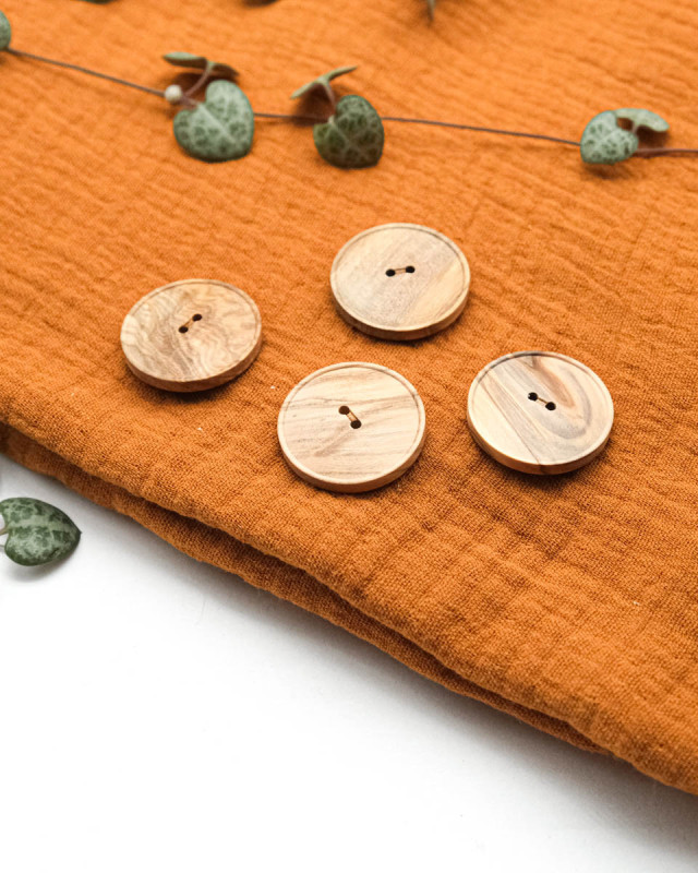 Bouton Bois Clair Bordure Fine - Mercerine