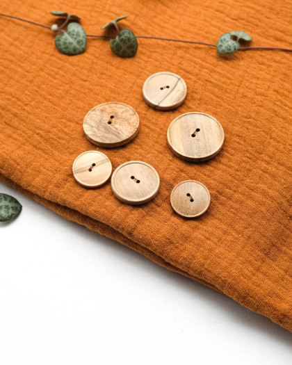 Bouton Bois Clair Bordure Fine - Mercerine