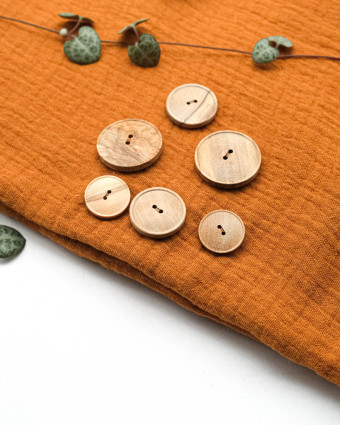 Bouton Bois Clair Bordure Fine - Mercerine