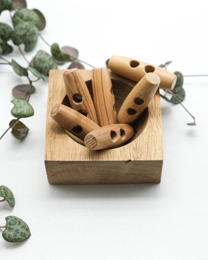 Bouton Buchette Bois Vernis - Mercerine