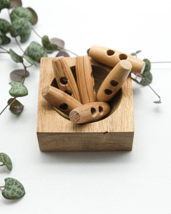 Bouton Buchette Bois Vernis - Mercerine