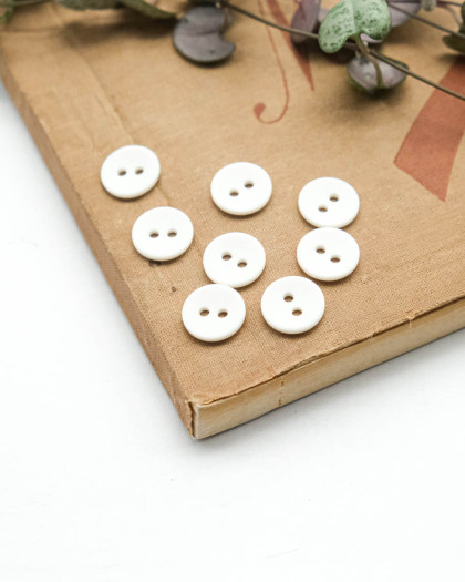 Bouton Polyester Mat Blanc - Mercerine