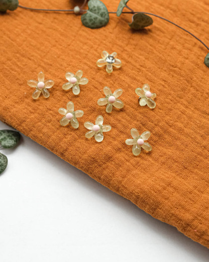 Bouton Petite Fleur Bicolore - 4 Coloris