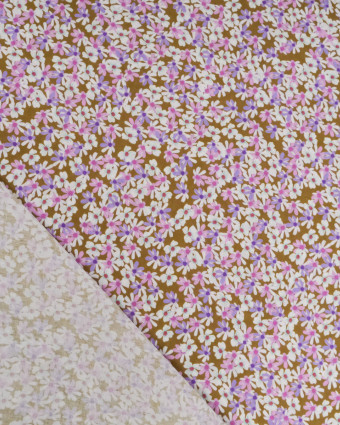 Popeline Kaki Imprimée Marguerites - Oeko-Tex - Mercerine