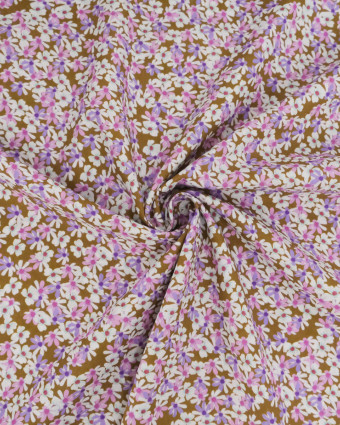 Popeline Kaki Imprimée Marguerites - Oeko-Tex - Mercerine
