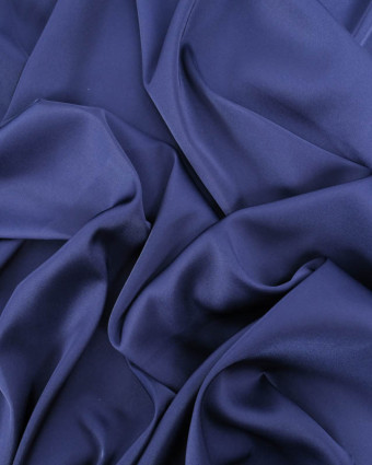 Satin Stretch Léger Uni Navy Léa - Mercerine