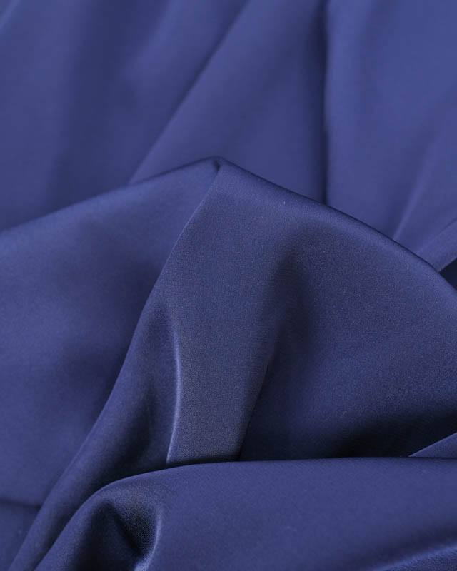 Satin Stretch Léger Uni Navy Léa - Mercerine