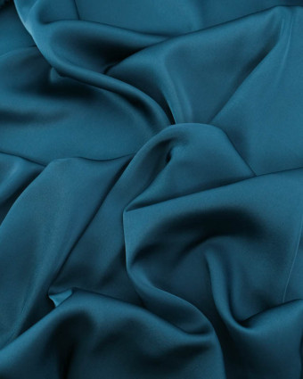 Satin Stretch Léger Uni Paon Léa - Mercerine