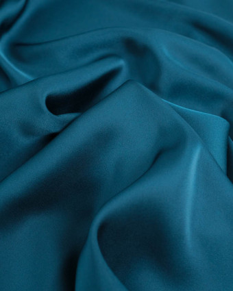 Satin Stretch Léger Uni Paon Léa - Mercerine