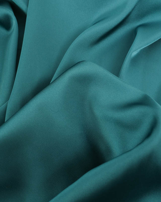 Satin Stretch Léger Uni Emeraude Léa - Mercerine