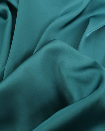 Satin Stretch Léger Uni Emeraude Léa - Mercerine