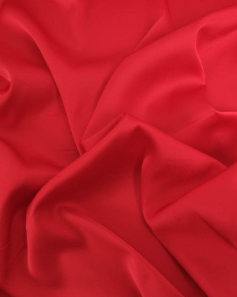 Satin Stretch Léger Uni Rouge Léa - Mercerine