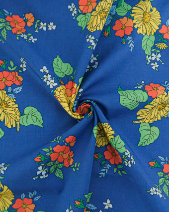 Tissu Liberty Fabrics@ Garden Melody - Tropical Sprig Bleu - Mercerine