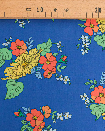 Tissu Liberty Fabrics@ Garden Melody - Tropical Sprig Bleu - Mercerine