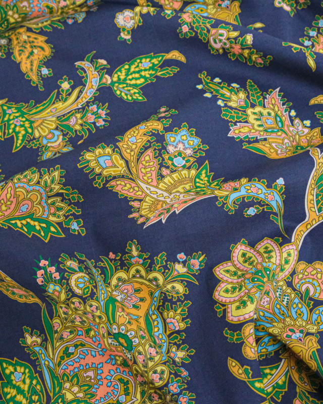 Tissu Liberty Fabrics@ Garden Melody - Kirkwall Paisley Bleu Violet - Mercerine