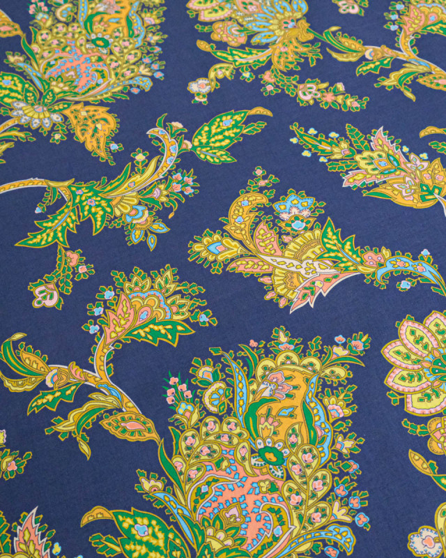 Tissu Liberty Fabrics@ Garden Melody - Kirkwall Paisley Bleu Violet - Mercerine