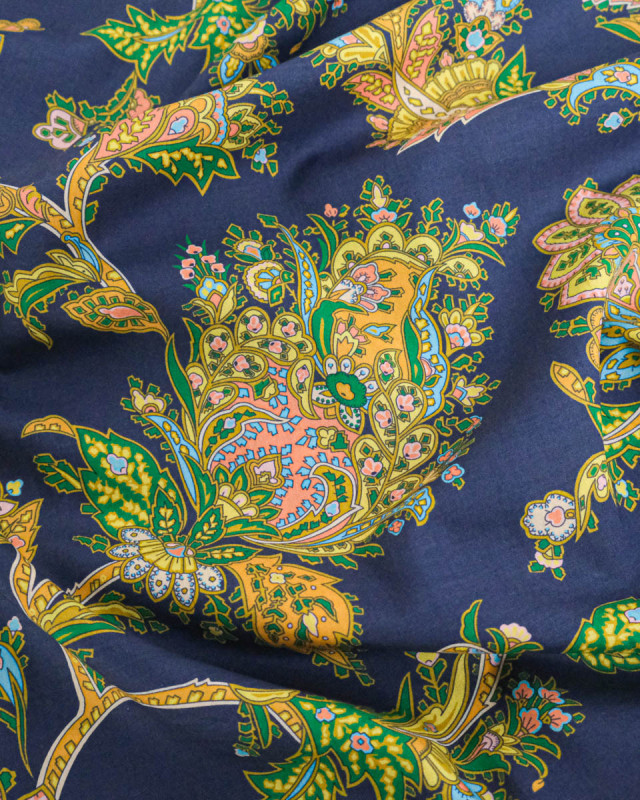 Tissu Liberty Fabrics@ Garden Melody - Kirkwall Paisley Bleu Violet - Mercerine