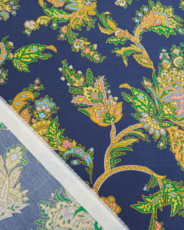 Tissu Liberty Fabrics@ Garden Melody - Kirkwall Paisley Bleu Violet - Mercerine