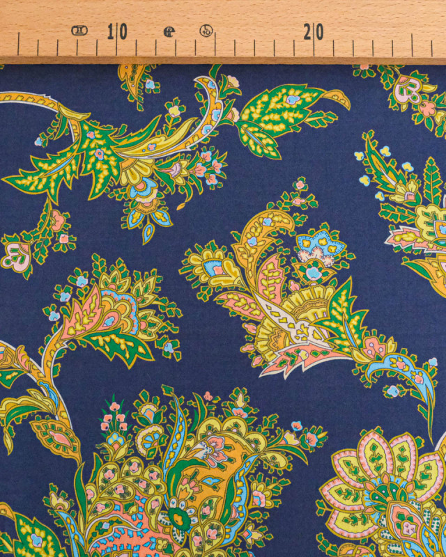 Tissu Liberty Fabrics@ Garden Melody - Kirkwall Paisley Bleu Violet - Mercerine