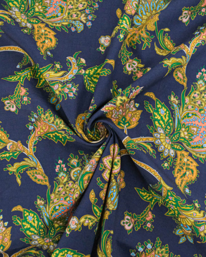 Tissu Liberty Fabrics@ Garden Melody - Kirkwall Paisley Bleu Violet - Mercerine