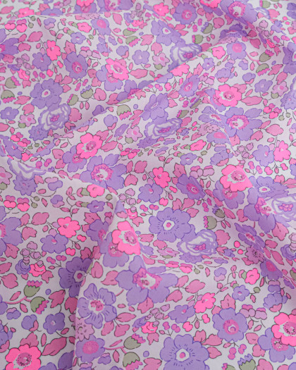 Tissu Liberty Fabrics@ Betsy Mauve Fluo - Mercerine