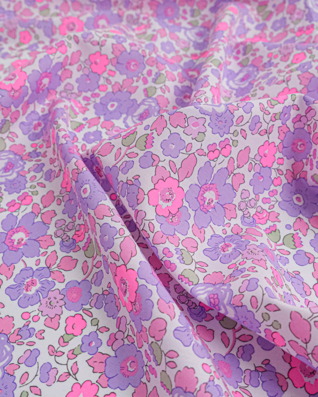 Tissu Liberty Fabrics@ Betsy Mauve Fluo - Mercerine