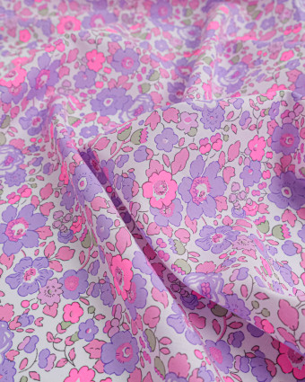 Tissu Liberty Fabrics@ Betsy Mauve Fluo - Mercerine