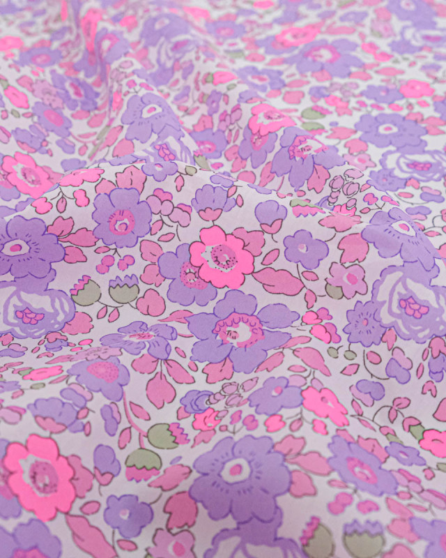 Tissu Liberty Fabrics@ Betsy Mauve Fluo - Mercerine