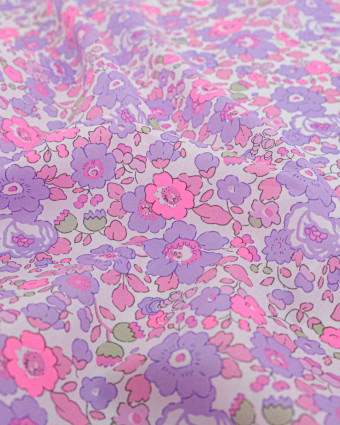 Tissu Liberty Fabrics@ Betsy Mauve Fluo - Mercerine