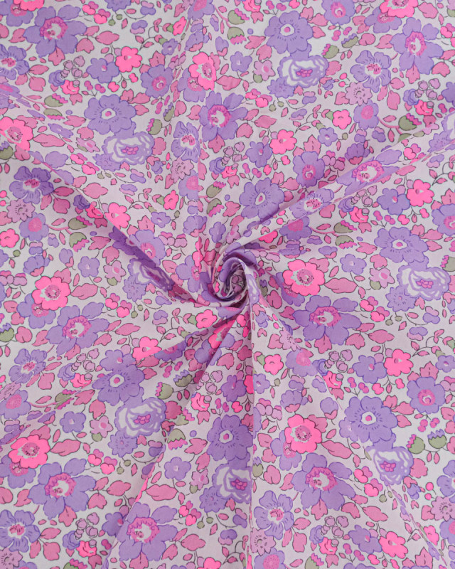 Tissu Liberty Fabrics@ Betsy Mauve Fluo - Mercerine