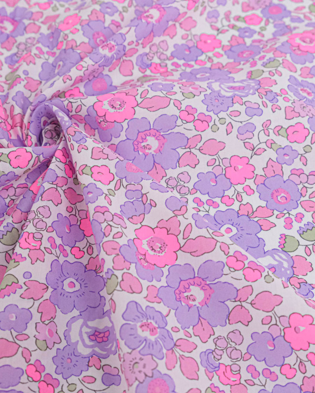 Tissu Liberty Fabrics@ Betsy Mauve Fluo - Mercerine