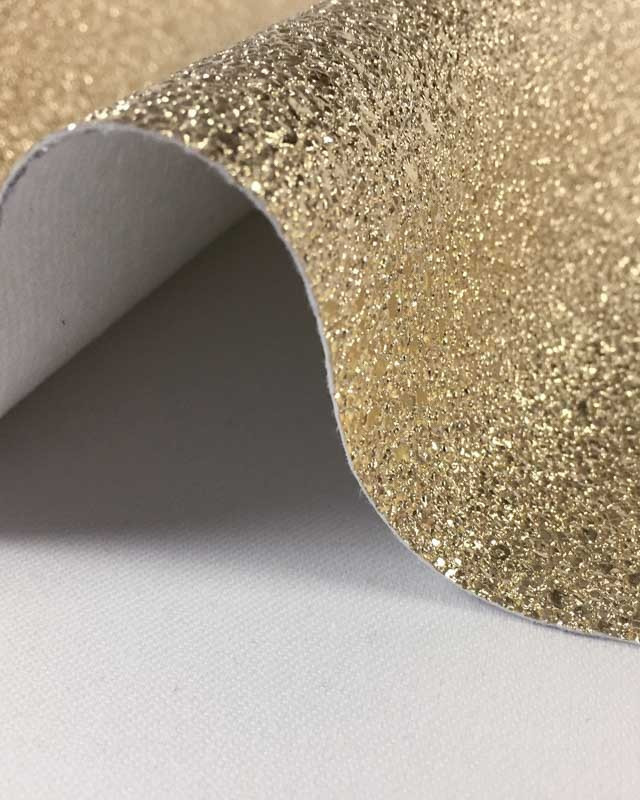 Tissu simili cuir Doré martelé au mètre