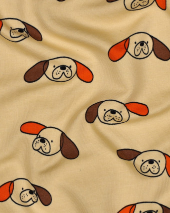 French Terry Dogs Beige Jennifer Bouron - Mercerine