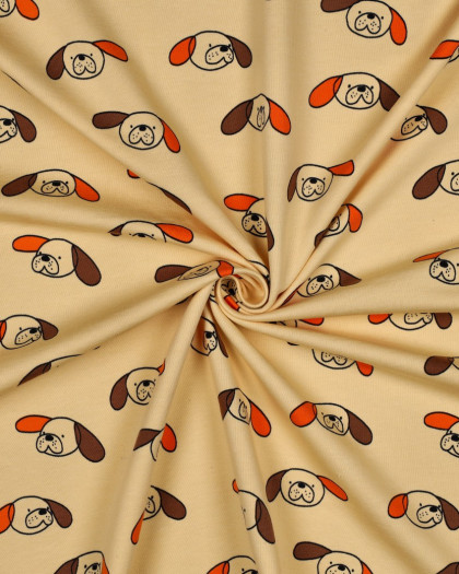 French Terry Dogs Beige Jennifer Bouron - Mercerine