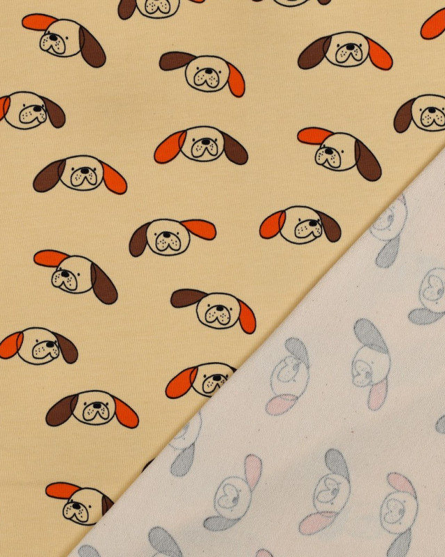 French Terry Dogs Beige Jennifer Bouron - Mercerine