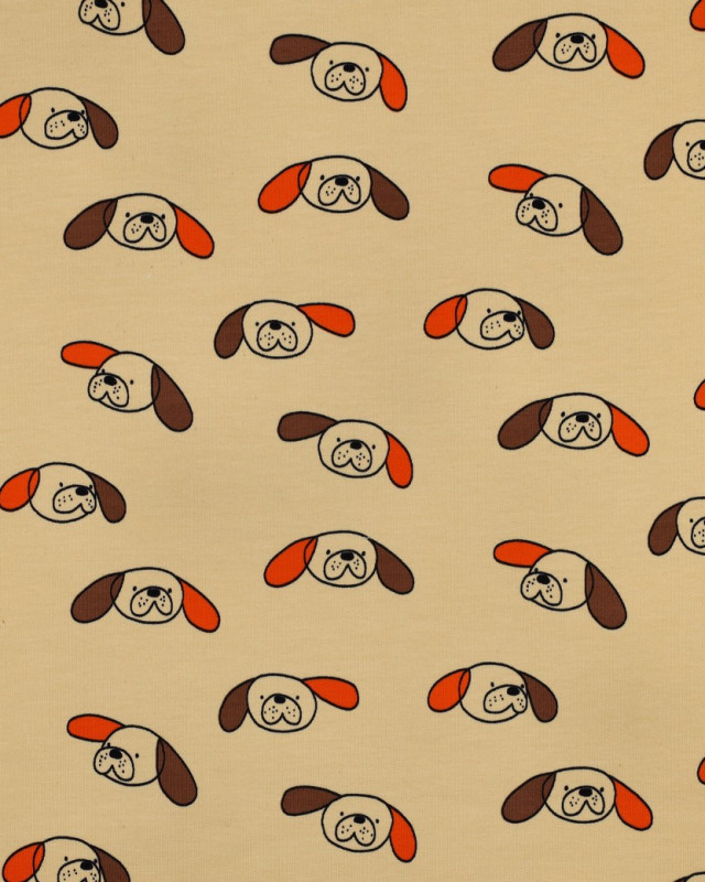 French Terry Dogs Beige Jennifer Bouron - Mercerine
