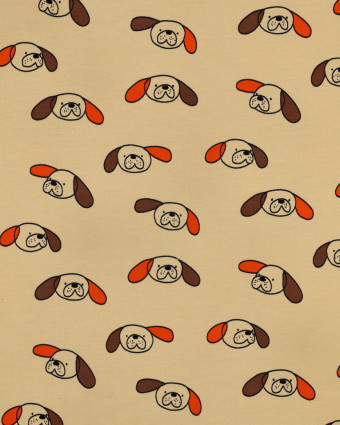 French Terry Dogs Beige Jennifer Bouron - Mercerine